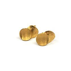 goldene runde Ohrstecker aus zwei Scheiben