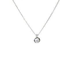 runder Weissgold Anhaenger an weissgold Kette