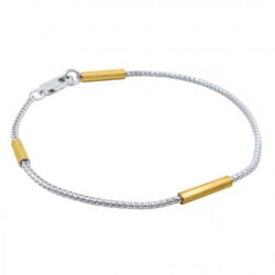 Fuchsschwanz Armband, Silber mit Goldelementen
