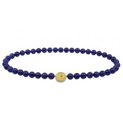Lapis Kugelkette mit runder Silberschliesse