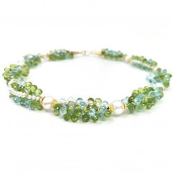 gruene und blaue Tropfenkette - Princess Ray Alba