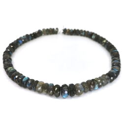 graue Labradorit Rondelle Kette
