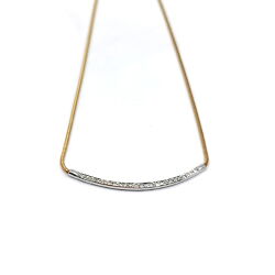 Weissgold Diamant Balken an Gelbgoldkette