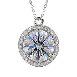 Runder Diamantenanhänger mit Diamantkranz der Goldschmiede Albath