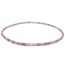 pinke und blaue saphir Linsenkette