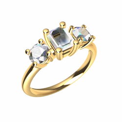 CAD gezeichneter Verlobungsring mit Diamanten