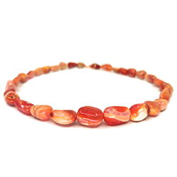 orange ovale Feueropal Kette