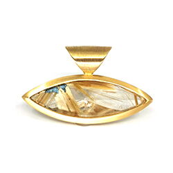 navettfoermiger Ruilquarz in Gold