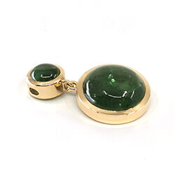Anhaenger mit zwei gruenen Turmalin Cabochons