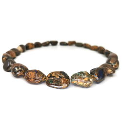 braune nugget Boulderopal Kette