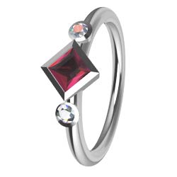 Weißgoldring mit gespanntem Turmalin und Brillanten