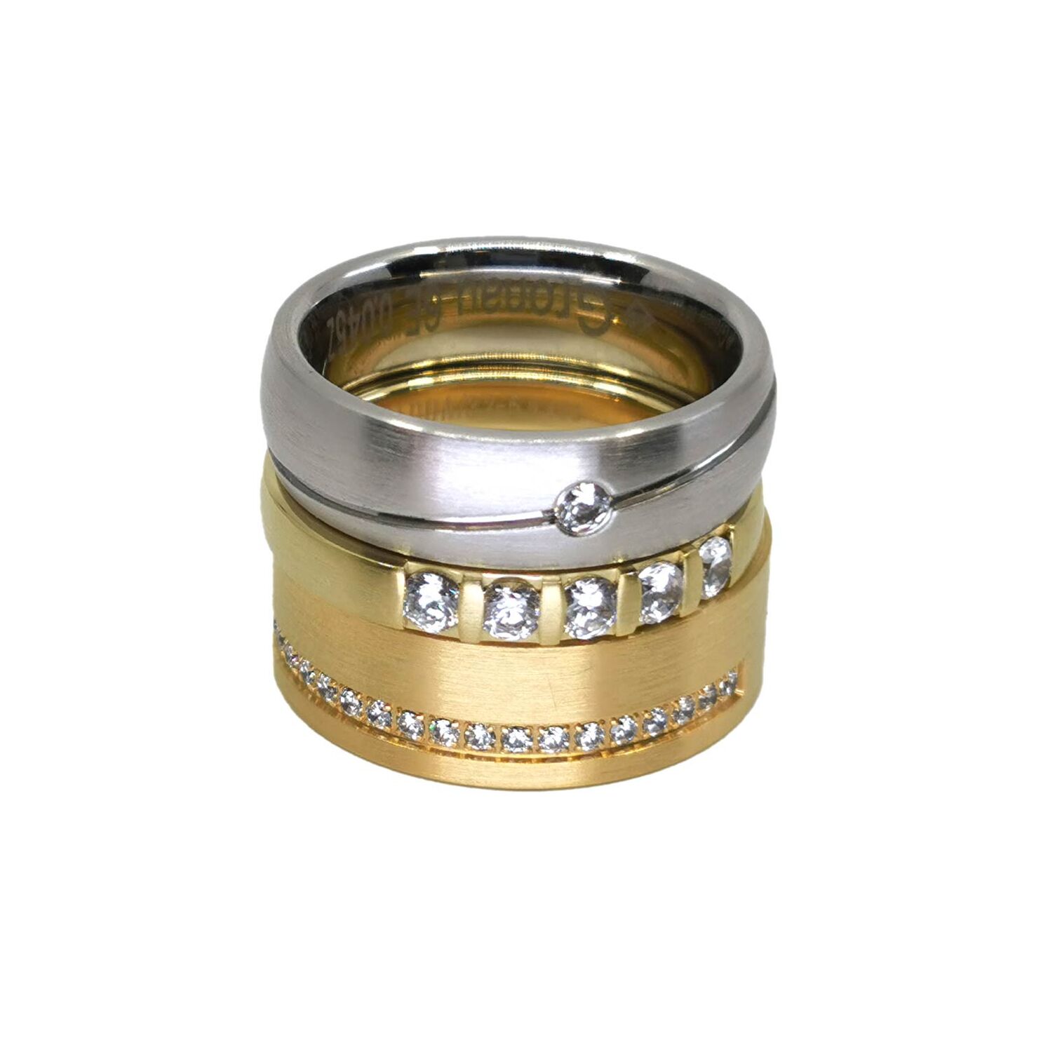 Brillant besetzte Trauringe in Gold