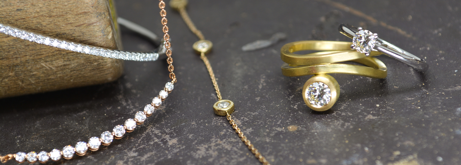 Brillantschmuck in Ring und Armband aus Gelbgold Goldschmiede Albath