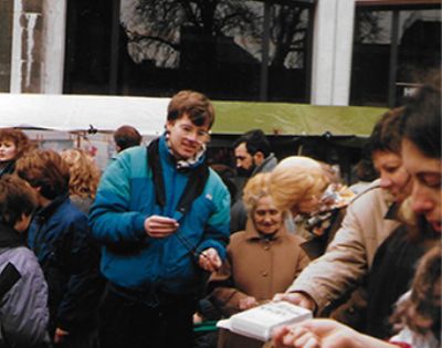 Rainer Albath auf Weihnachtsflohmarkt Aachen Goldschmiede Albath