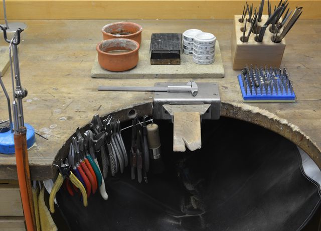 Werktisch Goldschmiedewerkstatt Goldschmiede Albath